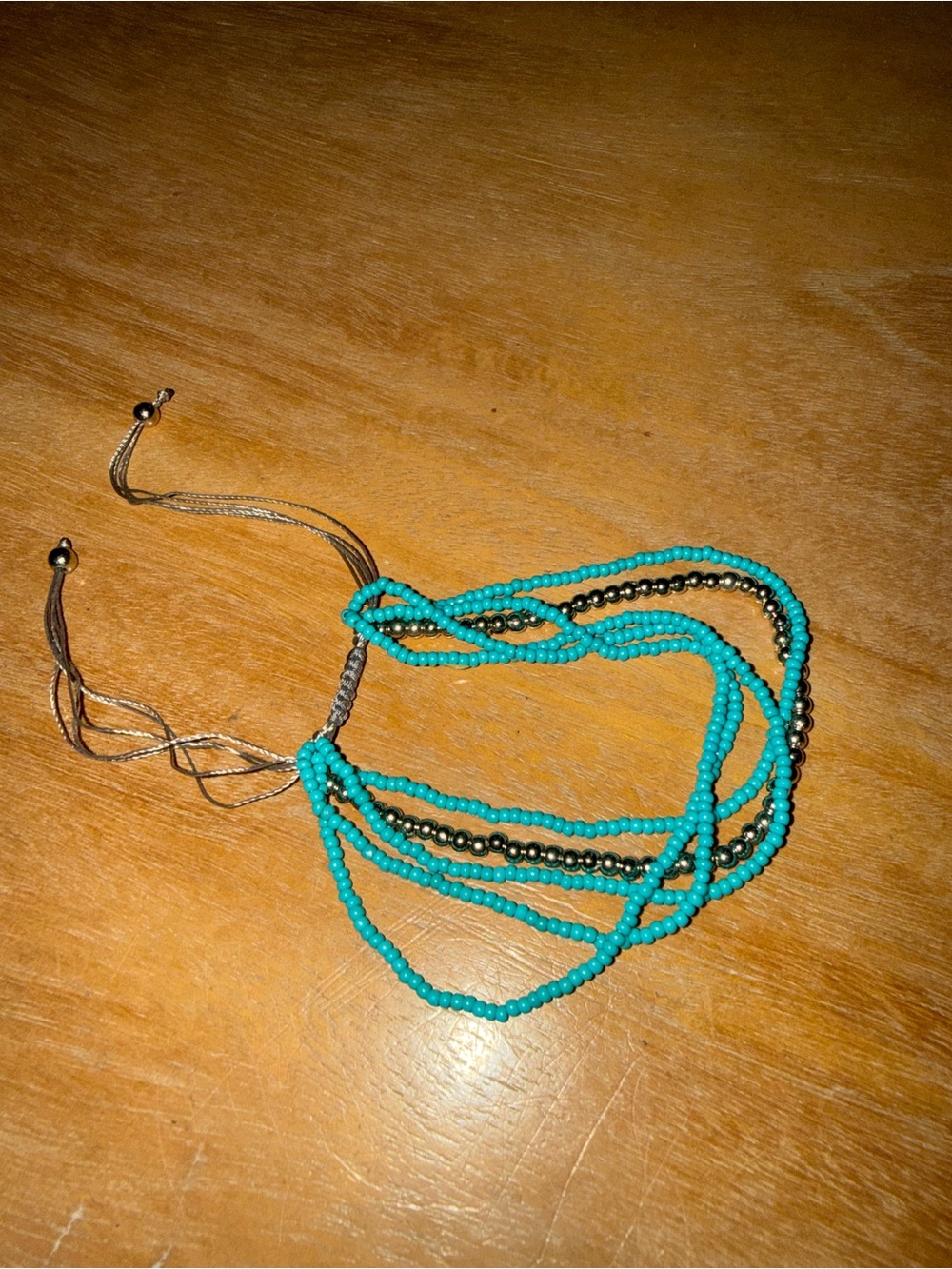 Girls Turquoise Beaded Multi-Strand Bracelet